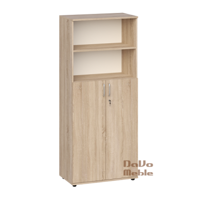 Szafa biurowa na dokumenty 180/60/40, szafa aktowa z drzwiami i 2 półkami otwartymi