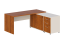 Biurko gabinetowe BEST+ z kontenerem i szafką 1800/1600/800 - Prawe
