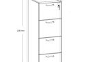 Szafka kartotekowa A4, Kontener kartotekowy 4 szuflady z zamkiem centralnym