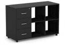 Kontenerek biurowy Gamma, mobilny 3 szuflady z regałem na dokumenty z zamkiem