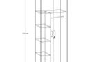 Szafa ubraniowa z drążkiem poprzecznym i półkami 180/60/50