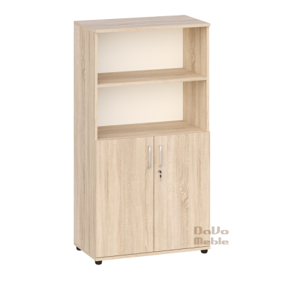 Szafa biurowa półotwarta 150/60/40, szafa aktowa z drzwiami i 2 półki otwarte